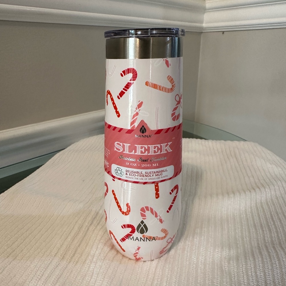 Manna The Sleek 9 oz Stainless Candy Cane Wine Tumbler